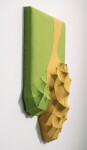 This sculptural wall hanging is inspired by nature and made from textiles by a Canadian artist. Image 2