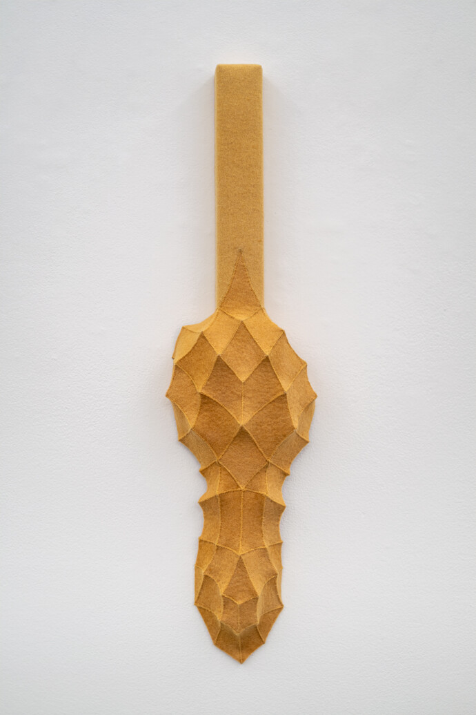 This contemporary fibre art wall hanging is by Chung-Im Kim.