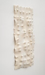 This contemporary white sculptural wall hanging was handmade. Image 3