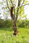 This contemporary outdoor sculpture was forged from steel by a Quebec artist. Image 5