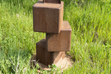 This contemporary outdoor sculpture was forged from steel by a Quebec artist. Image 6