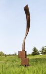 This contemporary outdoor sculpture was forged from steel by a Quebec artist. Image 3