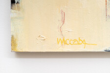 This contemporary acrylic abstract painting is minimalist in form. Image 5