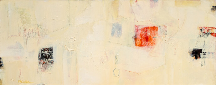 This contemporary acrylic abstract painting is minimalist in form.