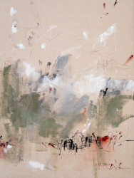 This contemporary acrylic abstract painting was inspired by nature.