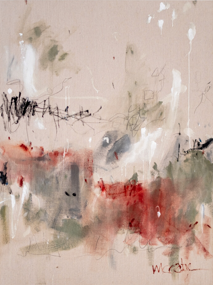 This contemporary acrylic abstract painting was inspired by nature.