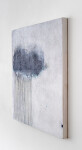 This contemporary acrylic painting of a storm cloud is in black and white. Image 4