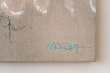 This contemporary acrylic abstract painting is rendered in black, gray and white. Image 4