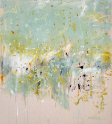 This contemporary acrylic abstract painting was inspired by nature.