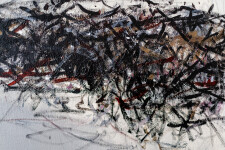 This contemporary abstract acrylic painting is inspired by nature. Image 6