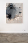 This contemporary acrylic abstract painting is rendered in black, gray and white. Image 2