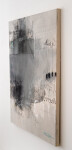 This contemporary acrylic abstract painting is rendered in black, gray and white. Image 3