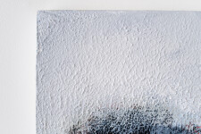 This contemporary acrylic painting of a storm cloud is in black and white. Image 8