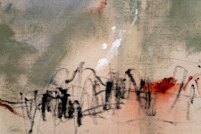 This contemporary acrylic abstract painting was inspired by nature. Image 6