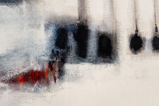 This contemporary acrylic abstract painting is rendered in black, white and gray. Image 5