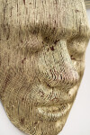This contemporary sculpture is a mask forged from air craft cable and then carefully gilded with gold leaf. Image 8