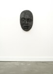 This contemporary metal wall sculpture is a mask. Image 3