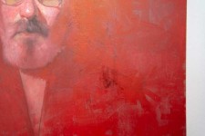 In this haunting self-portrait by Canadian realist Dan Hughes, the artist’s face seems to emerge from a rich red background. Image 6