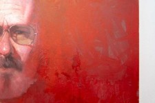 In this haunting self-portrait by Canadian realist Dan Hughes, the artist’s face seems to emerge from a rich red background. Image 7