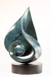 As graceful as a dancer’s form, this contemporary bronze sculpture in a striking deep turquoise patina is by David Chamberlain. Image 3