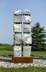 This contemporary abstract monumental stone sculpture is by David Perrett. Image 3