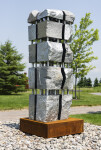This contemporary abstract monumental stone sculpture is by David Perrett. Image 10