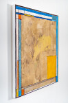 This contemporary abstract oil painting in yellow is one of David Sorensen’s Mondrian series. Image 2
