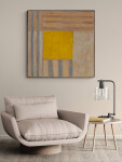 This contemporary abstract painting was rendered by a prominent Canadian artist. Image 9