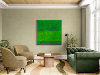 This contemporary abstract painting by David Sorensen explores a green palette. Image 9