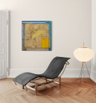 This contemporary abstract oil painting in yellow is one of David Sorensen’s Mondrian series. Image 11