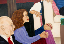 This contemporary figurative oil painting explores themes of politics and culture. Image 4