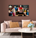 This contemporary figurative oil painting explores themes of politics and culture. Image 7