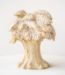 Hand carved from the richly marked cream-coloured Sienna Travertine, this contemporary tabletop sculpture of a walnut tree is by Doug Robins… Image 3