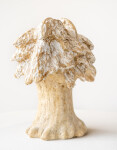 Hand carved from the richly marked cream-coloured Sienna Travertine, this contemporary tabletop sculpture of a walnut tree is by Doug Robins… Image 5