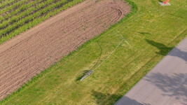 This contemporary outdoor monumental metal sculpture by Floyd Elzinga resembles a dandelion seed. Image 8