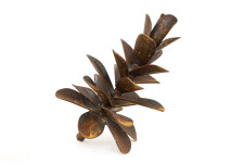 This contemporary table top steel sculpture of a pine cone is by Floyd Elzinga. Image 2