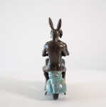 This contemporary bronze figurative tabletop sculpture featuring animals riding a Vespa is by Gillie and Marc. Image 6