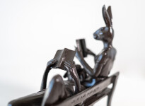 This contemporary bronze figurative tabletop sculpture featuring animals is by Gillie and Marc. Image 6