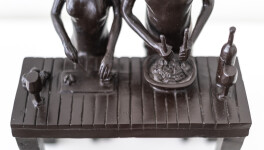 This contemporary figurative bronze tabletop sculpture featuring a hybrid dog and rabbit as chefs is by Gillie and Marc. Image 7