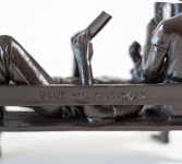 This contemporary bronze figurative tabletop sculpture featuring animals is by Gillie and Marc. Image 9