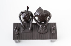 This contemporary figurative bronze tabletop sculpture featuring a hybrid dog and rabbit as chefs is by Gillie and Marc. Image 5