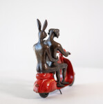 This contemporary bronze figurative tabletop sculpture featuring animals is by Gillie and Marc. Image 5