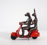 This contemporary bronze figurative tabletop sculpture featuring animals is by Gillie and Marc. Image 4