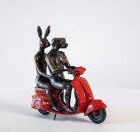 This contemporary bronze figurative tabletop sculpture featuring animals is by Gillie and Marc. Image 2