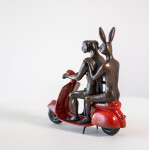 This contemporary bronze figurative tabletop sculpture featuring animals is by Gillie and Marc. Image 6