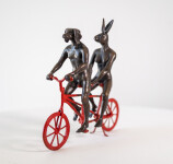 This contemporary figurative bronze tabletop sculpture featuring animals is by Gillie and Marc. Image 4