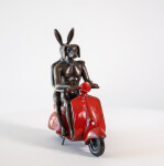 This contemporary bronze figurative tabletop sculpture featuring animals is by Gillie and Marc. Image 2