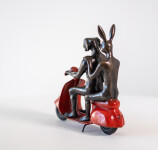 This contemporary bronze figurative tabletop sculpture featuring animals is by Gillie and Marc. Image 5