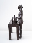 This contemporary figurative bronze tabletop sculpture featuring a hybrid dog and rabbit as chefs is by Gillie and Marc. Image 3