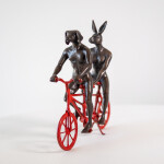 This contemporary figurative bronze tabletop sculpture featuring animals is by Gillie and Marc. Image 3